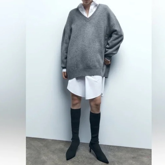 NWT ZARA RIBBED KNIT SOCK BOOT SZ 39 US 8 - Picture 7 of 7